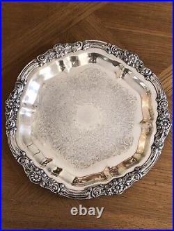 Vintage ROGERS Silver Plate 13 Round Serving Platter Tray