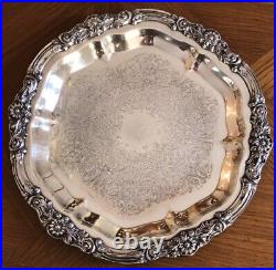 Vintage ROGERS Silver Plate 13 Round Serving Platter Tray