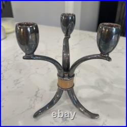 Vintage Rare FLARE Mid Centery Modern Candle Sticks Silver Plate Rogers bros 255