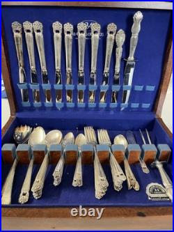 Vintage Roger's 1847 Silverware Silver Plate 58 Pc In Box  Box 1 Legs Missing
