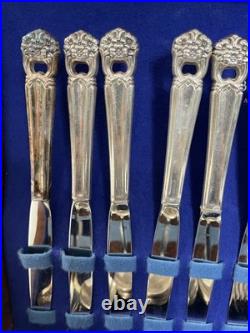 Vintage Roger's 1847 Silverware Silver Plate 58 Pc In Box  Box 1 Legs Missing