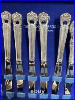 Vintage Roger's 1847 Silverware Silver Plate 58 Pc In Box  Box 1 Legs Missing