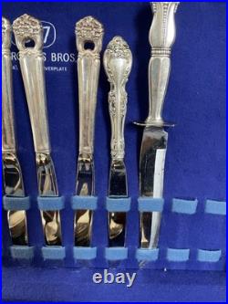 Vintage Roger's 1847 Silverware Silver Plate 58 Pc In Box  Box 1 Legs Missing