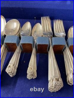 Vintage Roger's 1847 Silverware Silver Plate 58 Pc In Box  Box 1 Legs Missing