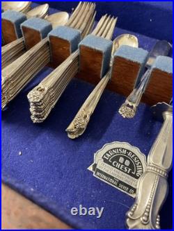 Vintage Roger's 1847 Silverware Silver Plate 58 Pc In Box  Box 1 Legs Missing