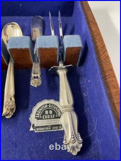Vintage Roger's 1847 Silverware Silver Plate 58 Pc In Box  Box 1 Legs Missing