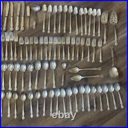 Vintage Roger's & Bro. Daybreak Elegant Lady 116 piece Silverware Set