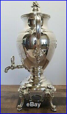 Vintage Rogers 1951 17 Silverplate Samovar Coffee Urn with decorative Grape