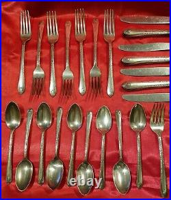 Vintage Rogers & Bro Reinforced Plate IS Exquisite Silverware 33 Pieces