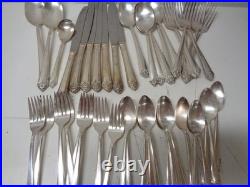 Vintage Rogers Bro Reinforced Plate IS Flatware STARLIGHT 49 Pieces