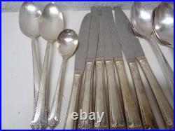 Vintage Rogers Bro Reinforced Plate IS Flatware STARLIGHT 49 Pieces