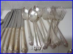 Vintage Rogers Bro Reinforced Plate IS Flatware STARLIGHT 49 Pieces