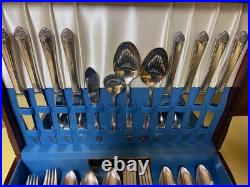 Vintage Rogers & Bro Silverplate Flatware Set 52 Pc w Wood Chest Papers USA Vintage Rogers & Bro Silverplate Flatware Set 52 Pc w Wood Chest Papers USA