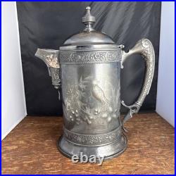 Vintage Rogers & Bro Triple Plate Silver Water Pitcher 13.25 Tall