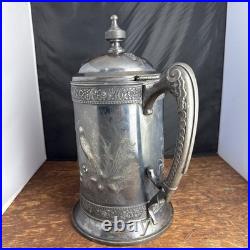 Vintage Rogers & Bro Triple Plate Silver Water Pitcher 13.25 Tall