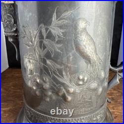 Vintage Rogers & Bro Triple Plate Silver Water Pitcher 13.25 Tall