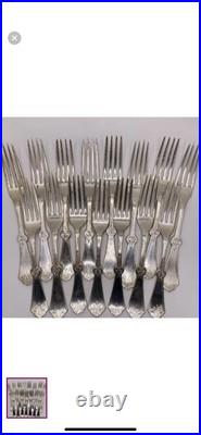 Vintage Rogers Bros 1847 Art Nouveau Perisan Set Of 15 Dinner Forks Silver Plate
