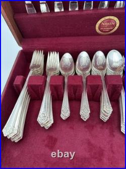 Vintage Rogers Bros. 1847 Stainless IS Silver plate 85 pc. Her Majesty Pattern