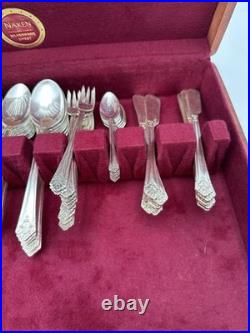 Vintage Rogers Bros. 1847 Stainless IS Silver plate 85 pc. Her Majesty Pattern