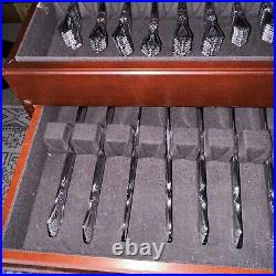 Vintage Rogers Co. Silverware Set 96 Pieces In Lined Box With Drawer