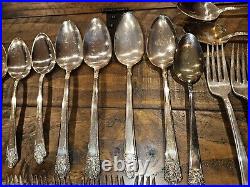 Vintage Rogers DeLuxe Plate Silverware, Precious with Original Peperwork 77 Piec