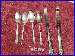 Vintage Rogers DeLuxe Plate Silverware, Precious with Original Peperwork 77 Piec