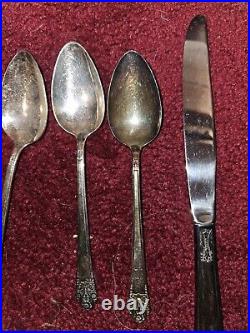 Vintage Rogers DeLuxe Plate Silverware, Precious with Original Peperwork 77 Piec