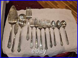 Vintage Rogers DeLuxe Plate Silverware, Precious with Original Peperwork 77 Piec