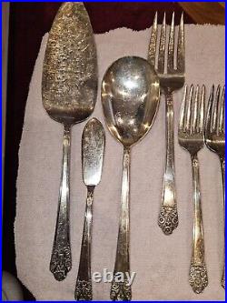 Vintage Rogers DeLuxe Plate Silverware, Precious with Original Peperwork 77 Piec