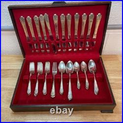 Vintage Rogers DeLuxe Plate Silverware, Precious with Original Storage Set of 52 Vintage Rogers DeLuxe Plate Silverware, Precious with Original Storage Set of 52