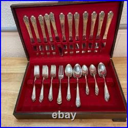 Vintage Rogers DeLuxe Plate Silverware, Precious with Original Storage Set of 52 Vintage Rogers DeLuxe Plate Silverware, Precious with Original Storage Set of 52
