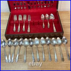 Vintage Rogers DeLuxe Plate Silverware, Precious with Original Storage Set of 52 Vintage Rogers DeLuxe Plate Silverware, Precious with Original Storage Set of 52