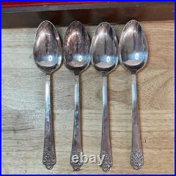 Vintage Rogers DeLuxe Plate Silverware, Precious with Original Storage Set of 52
