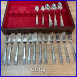 Vintage Rogers DeLuxe Plate Silverware, Precious with Original Storage Set of 52 Vintage Rogers DeLuxe Plate Silverware, Precious with Original Storage Set of 52