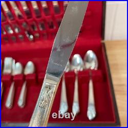 Vintage Rogers DeLuxe Plate Silverware, Precious with Original Storage Set of 52