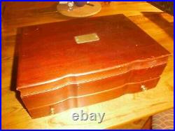 Vintage Rogers Leilani (1961) Silverware Set for 11 55 pieces Mahogany Case