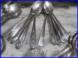 Vintage Rogers Oneida Silver plate Serving Spoon 39 piece Lot Craft Resell