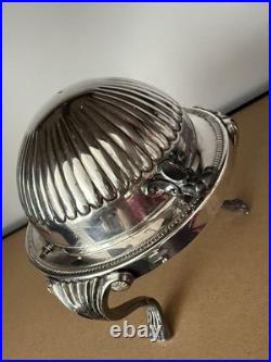 Vintage Rogers Silver Dome Roll Top Large Caviar/Butter Dish Server