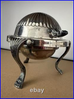 Vintage Rogers Silver Dome Roll Top Large Caviar/Butter Dish Server