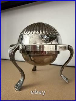 Vintage Rogers Silver Dome Roll Top Large Caviar/Butter Dish Server