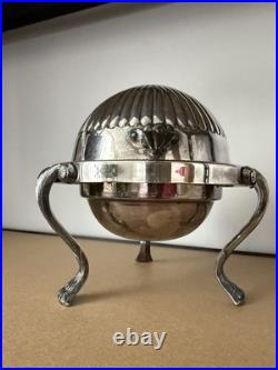 Vintage Rogers Silver Dome Roll Top Large Caviar/Butter Dish Server