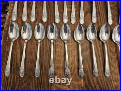 Vintage Rogers Silver Mist Marigold 56 Piece Silverplated Flatware Set Service 8