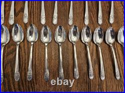 Vintage Rogers Silver Mist Marigold 56 Piece Silverplated Flatware Set Service 8