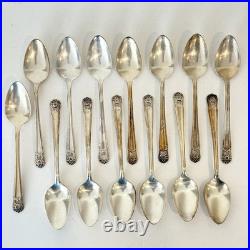Vintage Rogers Silver Plate Eternally Yours Flatware 45 Piece Set & Box Floral