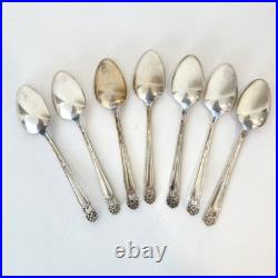 Vintage Rogers Silver Plate Eternally Yours Flatware 45 Piece Set & Box Floral