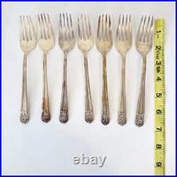 Vintage Rogers Silver Plate Eternally Yours Flatware 45 Piece Set & Box Floral