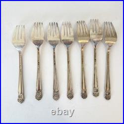 Vintage Rogers Silver Plate Eternally Yours Flatware 45 Piece Set & Box Floral