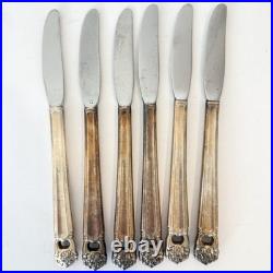 Vintage Rogers Silver Plate Eternally Yours Flatware 45 Piece Set & Box Floral