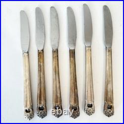 Vintage Rogers Silver Plate Eternally Yours Flatware 45 Piece Set & Box Floral