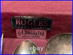 Vintage Rogers Silverplate Oneida Ltd Silversmiths Flatware Incomplete Set & Box